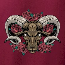 Hlava barana s ružami