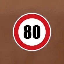 Dopravná značka - obmedzenie rýchlosti 80