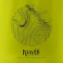 Kriváň - vrstevnice v kruhu