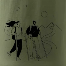 Kreslený pár na výlete