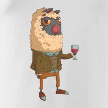 Alpaka s vínom muž