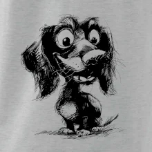 Čiernobiela karikatúra jazvečík