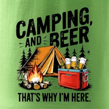Černý nápis nápis Camping and beer