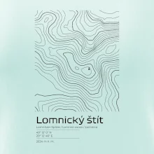 Lomnický štít - vrstevnice v obdĺžniku