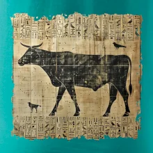 Egyptské hieroglyfy krava