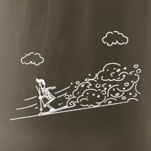 Kreslený lyžiar na horách