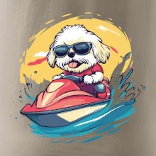 Lhasa Apso na vodnom skútri