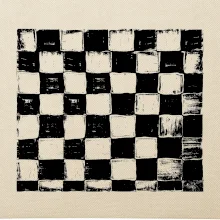 Šachovnica čierna kreslená