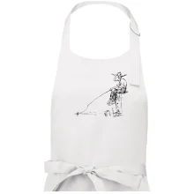 Kreslený rybár na pni