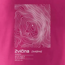 Zvičina - vrstevnice v obdĺžniku