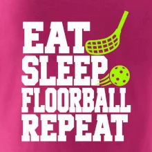 Eat Sleep Floorball Repeat - zelená hokejka