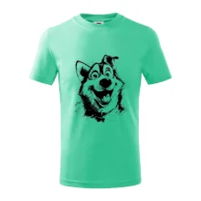 Čiernobiela karikatúra husky