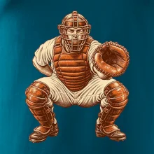 Baseballový catcher retro rytina