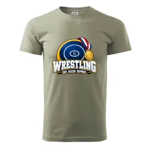 Zápasnická žíněnka se zlatou medailí eat sleep wrestling  repeat