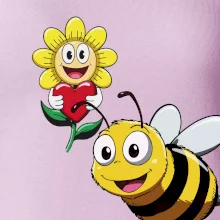 Parové tričko - Včela a kvetina