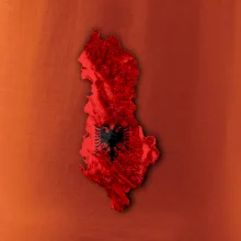 Mapa Albánsko reliéf hôr