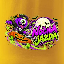 Nočná jazda - fialová príšerka na skateboarde