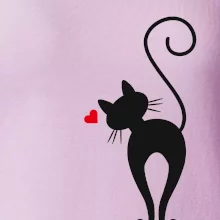 Zamilovaná mačka zozadu