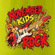 Rocková listopadová kytara s dětskými rukama