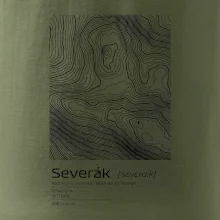 Severák - vrstevnice v obdĺžniku