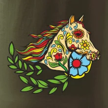 Kôň farebný s listami