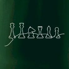 Šachové figúrky v rade - obrys