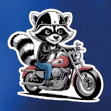 Mýval na motorke kreslený Mýval na motorke kreslený