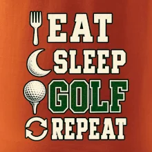 Eat sleep golf repeat typografie