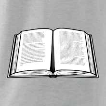 Kniha čiernobiela otvorená s textom