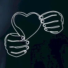 Ruka držiaca srdce jedným ťahom Ruka držiaca srdce jedným ťahom