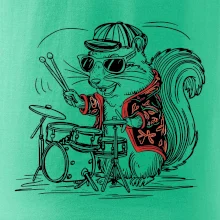 Squirrel playing drums