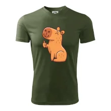 Kapybara s palcom hore