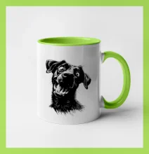 Čiernobiela karikatúra Labrador tmavý