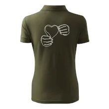 Ruka držiaca srdce jedným ťahom