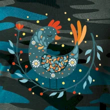 Folklór - sliepky s margarétkami Folklór - sliepky s margarétkami