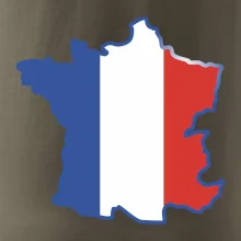Francúzska vlajka mapa obrys Francúzska vlajka mapa obrys