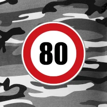 Dopravná značka - obmedzenie rýchlosti 80