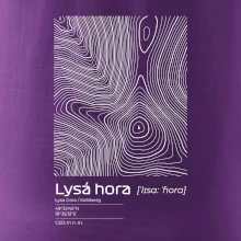 Lysá hora - vrstevnice v obdĺžniku