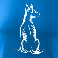 Pes kreslený zozadu