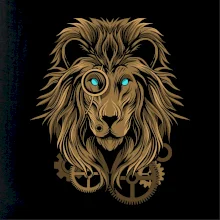 Steampunk lev zlatý