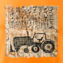 Egyptské hieroglyfy traktor