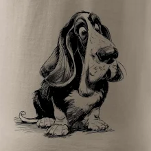 Čiernobiela karikatúra baset