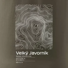 Velký Javorník (Beskydy) - vrstevnice v obdĺžniku