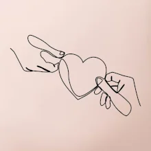 Dve ruky a srdce jedným ťahom