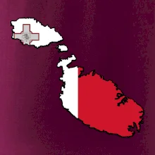 Mapa Malta s vlajkou