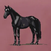 Čierny kôň pixel