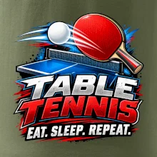 Stolní tenis pálka a míček eat sleep repeat
