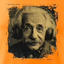Albert Einstein so slúchadlami Albert Einstein so slúchadlami