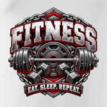 Fitness činka a závažia eat sleep repeat