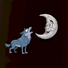 Parové tričko - Vlk a mesiac